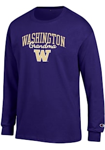 Champion Washington Huskies Purple Grandma Script Jersey Long Sleeve T Shirt