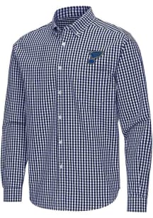 Antigua St Louis Blues Mens Navy Blue Ellis Long Sleeve Dress Shirt