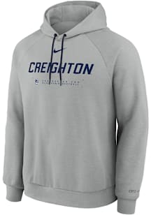 Nike Creighton Bluejays Mens Grey Practice Fleece Long Sleeve Hoodie