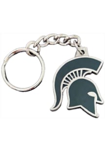Michigan State Spartans Pewter Die Cut Mascot Keychain - Silver