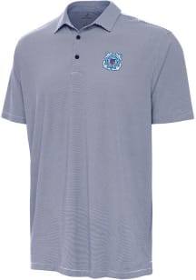 Antigua Coast Guard Mens Navy Blue Twine Short Sleeve Polo