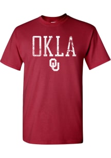 Oklahoma Sooners Crimson Arch Distressed Short Sleeve T Shirt