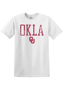 Oklahoma Sooners White Arch Distressed Short Sleeve T Shirt