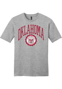 Oklahoma Sooners Grey Arch Seal Short Sleeve Fashion T Shirt