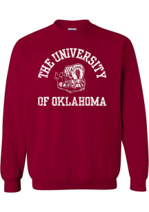 Oklahoma Sooners Mens Crimson Number One Long Sleeve Crew Sweatshirt