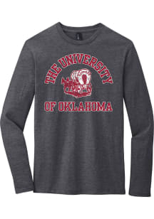 Oklahoma Sooners Grey Number One Long Sleeve Fashion T Shirt