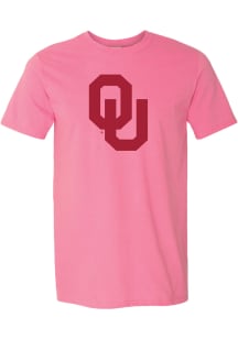 Oklahoma Sooners Pink Team Logo Short Sleeve T Shirt