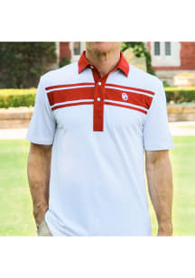 Oklahoma Sooners Mens White Primary Logo Short Sleeve Polo