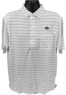 Mens White Iowa Hawkeyes Primary Logo Short Sleeve Polo Shirt