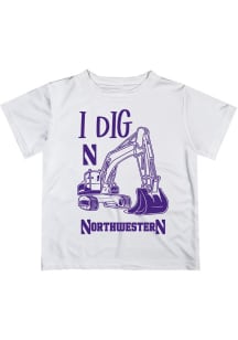 Infant Northwestern Wildcats White Vive La Fete Excavator Short Sleeve T-Shirt