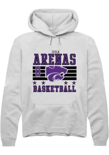 Izela Arenas Rally Mens White K-State Wildcats NIL Striped Player Hood