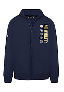 Levelwear Milwaukee Brewers Mens Navy Blue Uphill Lineup Long Sleeve Full Zip Jacket