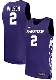 Mens K-State Wildcats Purple Nike NIL Name And Number Basketball Jersey