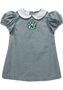 Vive La Fete Northwest Missouri State Bearcats Toddler Girls Green Gingham Collar Short Sleeve Dre..