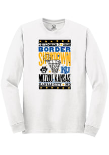 Summit Sportswear Kansas Jayhawks White Basketball 2025 Border Showdown Long Sleeve T Shirt