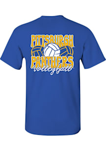 Pitt Panthers Girls Blue Volleyball Stack Short Sleeve Tee