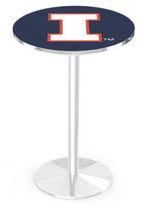 Illinois Fighting Illini Chrome Round Base Pub Table