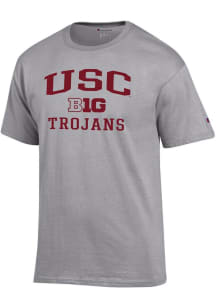 USC Trojans Grey Champion Big Ten Jersey Short Sleeve T Shirt