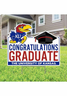 Kansas Jayhawks Congratulations Graduate Yard Sign - White