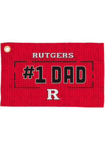 Red Rutgers Scarlet Knights #1 Dad Waffle Golf Towel
