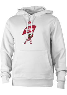 Mens Indiana Hoosiers White Adidas Hoosier The Bison Hooded Sweatshirt
