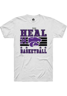 Tess Heal Rally Mens White K-State Wildcats NIL Striped Player T Shirt