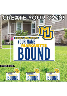 Marquette Golden Eagles Personalized School Bound Yard Sign - White