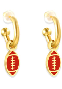 Kansas City EB &amp; Co Football Huggie Hoop Womens Earrings