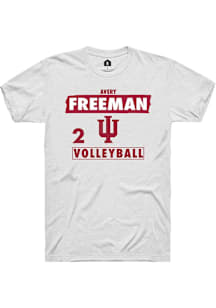 Avery Freeman Indiana Hoosiers White NIL Striped Short Sleeve Player T Shirt