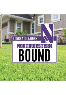 White Northwestern Wildcats School Bound Yard Sign