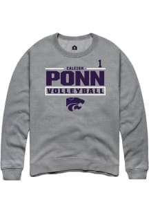 Caleigh Ponn Rally Mens Graphite K-State Wildcats NIL Stacked Box Player Crew