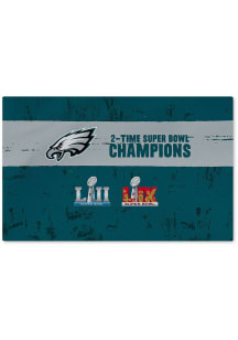 Philadelphia Eagles 2x Super Bowl Champions Washable 20x32 Interior Rug - Midnight Green