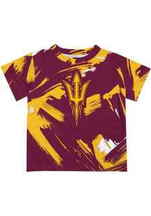 Vive La Fete Arizona State Sun Devils Infant Paint Brush Short Sleeve T-Shirt Maroon