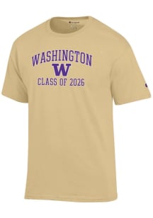 Washington Huskies Gold Champion Font Class of 2026 Jersey Short Sleeve T Shirt