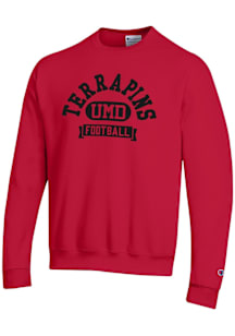 Champion Maryland Terrapins Mens Red Powerblend Long Sleeve Crew Sweatshirt
