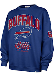 47 Buffalo Bills Womens Blue Stoney Clover Glitter Oversized Crew Sweatshirt