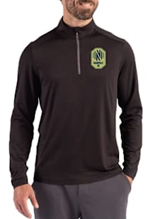 Cutter and Buck Nashville SC Mens Black Coastline Long Sleeve Qtr Zip Pullover
