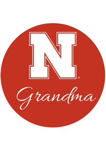 Red Nebraska Cornhuskers 3&quot; Grandma Button