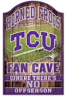 TCU Horned Frogs Football Fan Cave Sign - Purple