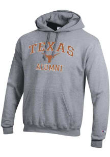 Champion Texas Longhorns Mens Grey Logo Alumni Powerblend Long Sleeve Hoodie