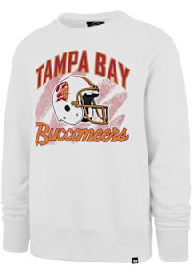 47 Tampa Bay Buccaneers Mens White Historic Wash Shader Headline Long Sleeve Crew Sweatshirt