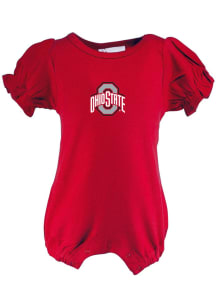 Baby Red Ohio State Buckeyes Bubble Short Sleeve One Piece