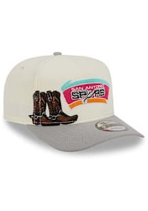 New Era San Antonio Spurs White 2T Hardwood Classic A-Frame 9FIFTY Mens Snapback Hat