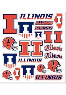 Illinois Fighting Illini 8"x10" Sheet Stickers - Orange