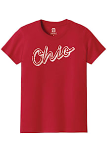 Summit Sportswear Ohio Youth Red Script Short Sleeve T-Shirt