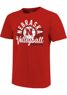 Girls Red Nebraska Cornhuskers Volleyball Net Short Sleeve T-Shirt