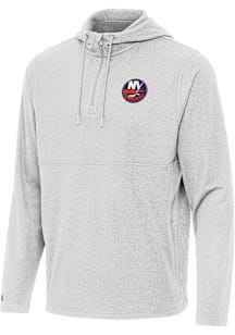 Antigua New York Islanders Mens Ash Connected Short Sleeve Qtr Zip