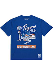 Mitchell and Ness Detroit Tigers Blue Deli Mascot Short Sleeve T Shirt