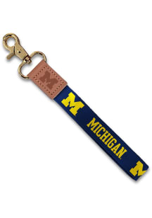Navy Blue Jardine Michigan Wolverines Wristlet Keychain W/Custom Strap Lanyard