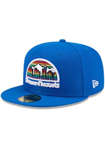 New Era Denver Nuggets Mens Blue Hardwood Classic 59FIFTY Fitted Hat